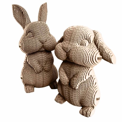 Картонный 3D конструктор Ушастая Парочка 170 элементов QBRIX 20032